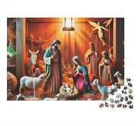 Jesus - Religion 1000 Piece Puzzles Colorful The Nativity of Jesus Wall Decoration Decompression Jigsaw for Men And Women Challenging Puzzles Jigsaw Puzzles for Adults 52x38cm/1000pcs