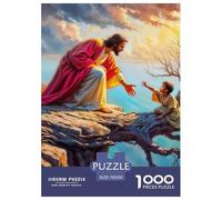 Jesus - Religion 1000 Piece Religious Belief Jigsaw Puzzles for Adults Challenging Puzzle Educational for Challenging Family Activity Games Colorful for Home Decor Gifts 70x50cm/1000pcs