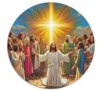 Jesus - Religion 1000 Piece Round Puzzle God Large Format Challenging Puzzle Decorative Finish Home Wall Art Ready Stress Relief 1000pcs (67.5x67.5cm)