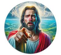 Jesus - Religion 1000 Piece Round Puzzles for Kids And Adults Educational Games Colorful for Impossible for Unique Challenge Games 1000pcs (67.5x67.5cm)
