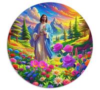 Jesus - Religion 1000 Piece Round Puzzles for Kids And Adults Gift for Family Colorful for And Home Decor Creative for Teenagers And Adults 1000pcs (67.5x67.5cm)