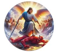Jesus - Religion 1000 Piece Round Puzzles for Kids And Adults Jigsaw Colorful for Gift for Creative for Teenagers And Adults 1000pcs (67.5x67.5cm)