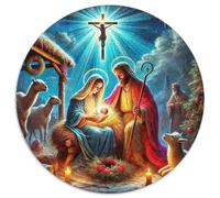 Jesus - Religion 1000 Piece Round Puzzles Jigsaw for Adults Gift for Family Colorful for Impossible for Unique Challenge Games 1000pcs (67.5x67.5cm)
