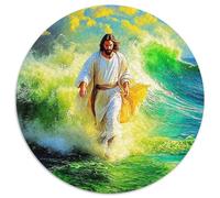 Jesus - Religion 1000 Piece Round Puzzles Jigsaw for Adults Gift for Family Colorful for Impossible for Unique Challenge Games 1000pcs (67.5x67.5cm)