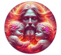 Jesus - Religion 1000 Piece Round Puzzles Jigsaw for Adults Gift for Family Colorful for Unique Challenge Games 1000pcs (67.5x67.5cm)