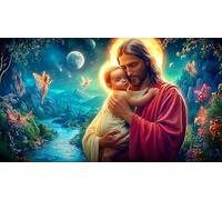 Jesus-Religion 1000 Pieces Challenging Puzzles Recycled Paper Jigsaw Puzzle for Adults Wall Decoration and Gifts 70x50cm/1000pcs
