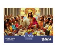 Jesus - Religion 1000 Pieces for Adults & Kids: Last Supper Jesus with Disciples at Table Educational Games Home Decor Puzzle for Family 70x50cm/1000pcs