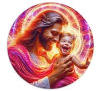 Jesus - Religion 1000 Pieces Jesus - Religion Round Jigsaw Puzzles What Happens Next Beautiful Decoration for Adults And Kids 1000pcs (67.5x67.5cm)