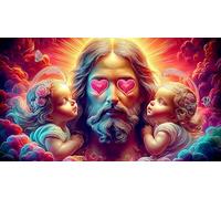 Jesus-Religion 1000 Pieces Jigsaw Puzzles for Adults Challenging Game Jigsaw Puzzle Home Decors for The Whole for Women, Gifts for Men 38x26cm/1000pcs