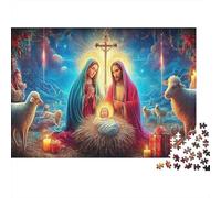 Jesus - Religion 1000 Pieces Jigsaw Puzzles for Adults Mary Joseph Baby by Cross Fun Present & Wall Decoration | Gift Idea 38x26cm/1000pcs