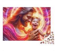 Jesus - Religion 1000 Pieces Jigsaw Puzzles for Adults Teens Jesus Holding Laughing Child Sustainable | Challenging Game & Gift 38x26cm/1000pcs