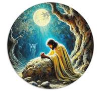 Jesus - Religion 1000 Pieces Jigsaws 3D High Definition Circular Puzzle Jigsaw Puzzles Creative Unique Challenge Games 1000pcs (67.5x67.5cm)