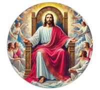 Jesus - Religion 1000 Pieces Jigsaws 3D High Definition Circular Puzzle Jigsaw Puzzles for Adults And Kids Unique Challenge Games 1000pcs (67.5x67.5cm)