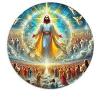 Jesus - Religion 1000 Pieces Jigsaws 3D High Definition CircularJigsaw Jigsaw Puzzles for Adults & Kids Unique Challenge Games 1000pcs (67.5x67.5cm)