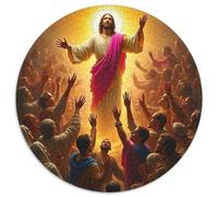 Jesus - Religion 1000 Pieces Jigsaws 3D High Definition Round Jigsaw Jigsaw Puzzles Creative Challenging Puzzles 1000pcs (67.5x67.5cm)