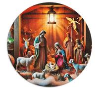 Jesus - Religion 1000 Pieces Jigsaws 3D High Definition Round Jigsaw Jigsaw Puzzles for Adults & Kids Challenging Puzzles 1000pcs (67.5x67.5cm)