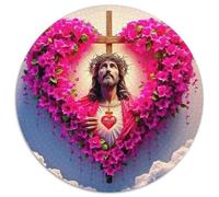 Jesus - Religion 1000 Pieces Jigsaws 3D High Definition Round Puzzles Jigsaw Puzzles for Adults & Kids Travel Gifts,Present 1000pcs (67.5x67.5cm)