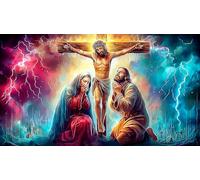 Jesus-Religion 1000 Pieces Recycled Paper Jigsaw Puzzle Impossible Hard Difficult Educational Games for The Whole for Women, Gifts for Men 38x26cm/1000pcs