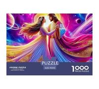 Jesus - Religion 1000Pc Challenging Puzzle: Two Robed Figures Dancing in Cosmic Light for Adults Teens & Seniors Brainteasing Game 70x50cm/1000pcs