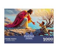 Jesus - Religion 1000Pc for Adults Gifts: Jesus Kneeling to Wash A Foot Educational Game Challenge & Brainteasing Activity 38x26cm/1000pcs