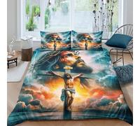 Jesus - Religion 3D Duvet Cover Set Breathable Brushed Microfiber Divine Art 3 Piece Bedding with Pillowcases Room Decor Double（200x200cm）