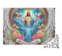 Jesus - Religion 500 Piece Chromatic Other Realm Wooden Jigsaw Puzzle - Engaging Brain Game & Relaxing Home Décor (Ages 12+)