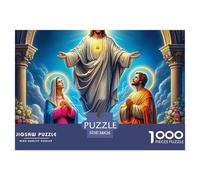 Jesus - Religion Adult Jigsaw for Wall Decor: Jesus Above Two Robed Figures Educational Game Decompression 1000Pc 38x26cm/1000pcs
