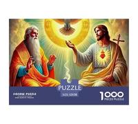 Jesus - Religion Adult Jigsaw for Wall Decor: Two Figures with Dove And Halo Educational Game Decompression 1000Pc 52x38cm/1000pcs
