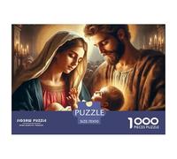 Jesus - Religion Adult Jigsaw Games: Holy Family with Newborn Baby Challenging & Brainteasing for Decompression 70x50cm/1000pcs