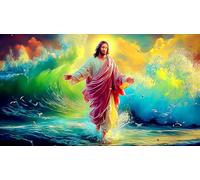 Jesus-Religion Adult Jigsaws 1000Pc Educational Game Decompression Fun Present & Activity for Home for Adults and Kids Age 12 Years + 38x26cm/1000pcs