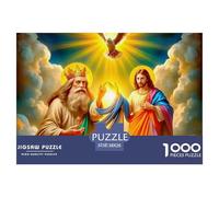 Jesus - Religion Challenging & Brainteasing Puzzle: Two Figures with Dove in Clouds for Adults & Kids Age 12 Years Up 38x26cm/1000pcs