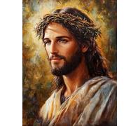 Jesus Religion Christ Stamped Cross Stitch Kits for Beginners Adults - Preprinted 11CT Easy Pattern Needlepoint Kits, Arts and Crafts for Home Decor (11.8x15.7inch) A48