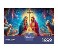 Jesus - Religion DIY Jigsaw Puzzle 1000 PC Nativity Scene focusing on Logic Skill Development for Party Games, Best Gift for Puzzle Lovers 38x26cm/1000pcs