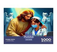 Jesus - Religion Educational Game Decompression 1000 Pieces Jigsaw Puzzle - Jesus & Nurse for Adults Kids Home Activity52x38cm/1000pcs