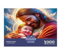 Jesus - Religion Great Gift Idea 1000 Pc Adult Jigsaws - Jesus Embracing Child Impossible Hard Challenging Game for Wall Decoration52x38cm/1000pcs