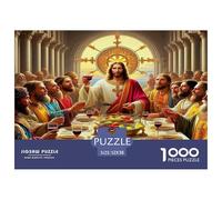 Jesus - Religion Impossible Hard Difficult Challenging 1000 Piece Puzzle - Last Supper for Adults Decompression Great Gift Idea52x38cm/1000pcs