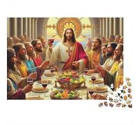 Jesus - Religion Jigsaw Puzzle 1000Pc for Adults Last Supper Jesus with Disciples at Table Impossible Educational Game | Great Gift Idea 52x38cm/1000pcs