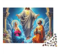 Jesus - Religion Jigsaw Puzzle Divine Descent 1000pc Sturdy Dust-Free Cardboard Travel Staycation Indoor Activity for Adults Teenagers Beginners Family Enthusiasts 38x26cm/1000pcs