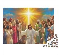 Jesus - Religion Jigsaw Puzzle Divine Procession 1000 Piece Sturdy Dust-Free Cardboard Home Leisure Nursing Home Activity for Seniors Adults Beginners Family 52x38cm/1000pcs