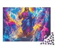 Jesus - Religion Jigsaw Puzzle Divine Stair Descent 1000 Piece Premium Dust-Free Cardboard Birthday Gift Indoor Leisure for Adults Beginners Advanced Enthusiasts 52x38cm/1000pcs