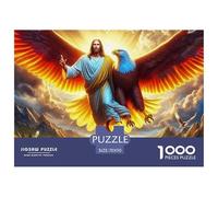 Jesus - Religion Jigsaw Puzzle for Adults: Winged Jesus Descending to Landscape Fun Present & Activity for Home Wall Decor 70x50cm/1000pcs