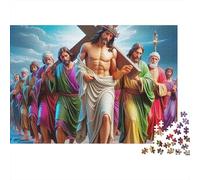Jesus - Religion Jigsaw Puzzle Sacred Cross 1000 Pieces Premium Matte Finish Cardboard Framable Art Group Activity for Couples Adults Enthusiasts 70x50cm/1000pcs