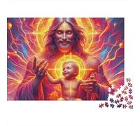 Jesus - Religion Jigsaw Puzzle Sacred Infant 1000pc Sturdy Matte Finish Cardboard Home Leisure Quiet Time Hobby for Adults Couples Teenagers Family 52x38cm/1000pcs