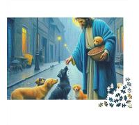 Jesus - Religion Jigsaw Puzzle Urban Sacred Encounter 1000 Piece Thick Sturdy Cardboard Dust-Free Holiday Birthday Gift for Adults Family Beginners 70x50cm/1000pcs
