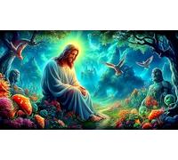 Jesus-Religion Jigsaw Puzzles 1000Pc Recycled Paper Fun and Challenging Family Game Educational Game Decompression for Adults 70x50cm/1000pcs