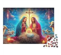Jesus - Religion Jigsaw Puzzles for Adults Fun 1000 Pieces Cartoon Style Home Decoration Stress Relief Education Game Toy Intellectual Game Premium & Durable (1000pcs (75x50cm))