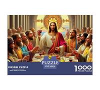 Jesus - Religion Puzzle for Adults 14-99 Years: Last Supper Jesus with Disciples at Table Educational Game for Home Decor & Gifts 38x26cm/1000pcs