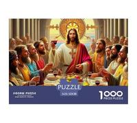 Jesus - Religion Puzzle for Adults 14-99 Years: Last Supper Jesus with Disciples at Table Educational Game for Home Decor & Gifts 52x38cm/1000pcs