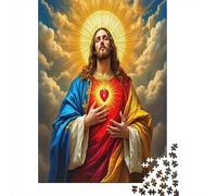 Jesus - Religion Puzzle for Adults Jesus with Heart in Cosmic Light Puzzle Fun And Challenging Family Game 1000 Piece 52x38cm/1000pcs