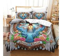 Jesus - Religion Quilt Cover And Absolutely Stunning Bedspread with Room Decor with Zipper Closure And Ultrasoft Hypoallergenic for Adults Kids And Children Made with Soft Premium Brushed Microfiber K